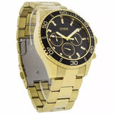 Guess Chaser Chronograph Black Dial Gold Steel Strap Watch for Men - W0170G2