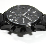 Hugo Boss Chronograph Black Dial Black Steel Strap Watch for Men - 1513180