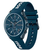 Hugo Boss Velocity Chronograph Blue Dial Blue Rubber Strap Watch For Men - 1514061