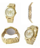 Michael Kors Slim Runway Analog Gold Dial Gold Steel Strap Watch For Women - MK3739