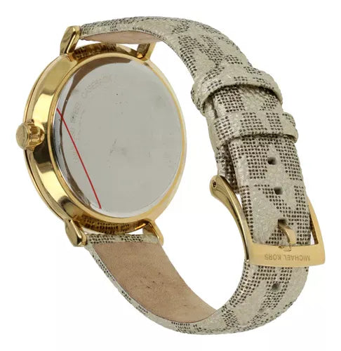Michael Kors Addyson Quartz Gold Dial Gold Leather Strap Watch for Women - MK2952
