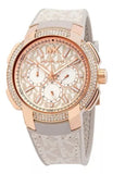 Michael Kors Sidney Chronograph White Dial Beige Leather Strap Watch For Women - MK6949