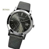 Burberry Heritage Grey Dial Black Leather Strap Watch for Men - BU9024