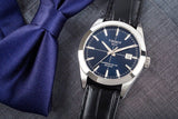 Tissot Gentleman Powermatic 80 Silicium Blue Dial Black Leather Strap Watch For Men - T127.407.16.041.01