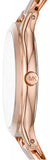 Michael Kors Runway Three-Hand Silver Dial Rose Gold Steel Strap Watch for Women - MK7473