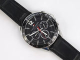 Tommy Hilfiger Luke Quartz Black Dial Black Leather Strap Watch for Men - 1791117