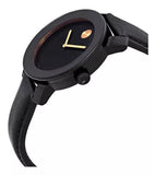 Movado Bold Black Dial Black Leather Strap Watch for Women - 3600527