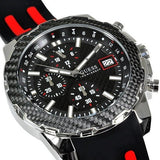 Guess Octane Chronograph Black Dial Two Tone Silicone Strap Watch For Men - W1047G1