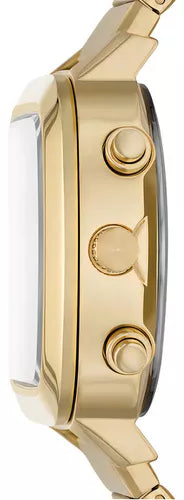 Fossil Retro Analog-Digital Gold Dial Gold Steel Strap Watch for Men - FS5889