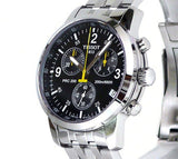 Tissot T Sport PRC200 Chronograph Black Dial Silver Steel Strap Watch for Men - T17.1.586.52