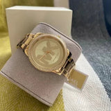 Michael Kors Tibby Three Hand Gold Dial Gold Steel Strap Watch For Women - MK6879