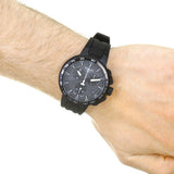 Tissot T Race Cycling Chronograph Black Dial Black Rubber Strap Watch For Men - T111.417.37.441.03