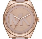 Michael Kors Janelle Three Hand Rose Gold Dial Two Tone Steel Strap Watch For Women - MK7135