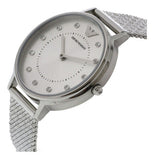 Emporio Armani Kappa Silver Dial Silver Mesh Bracelet Watch For Women - AR11128