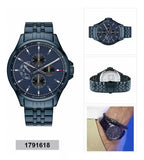 Tommy Hilfiger Shawn Quartz Blue Dial Blue Steel Strap Watch for Men - 1791618