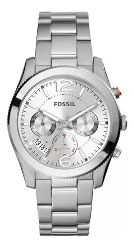 Fossil Boyfriend Multifunction Silver Dial Silver Steel Strap Watch for Women - ES3883