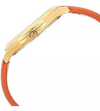 Michael Kors Runway Quartz Gold Dial Orange Leather Strap Watch For Women - MK2275