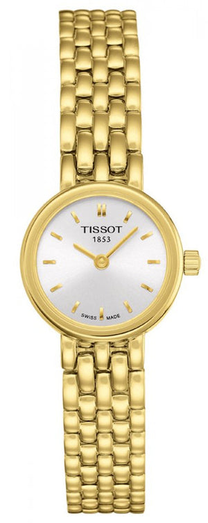 Tissot T Lady Lovely Silver Dial Gold Steel Strap Watch For Women - T058.009.33.031.00