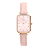 Daniel Wellington Quadro Pressed Rouge Pink Dial Leather Strap Watch For Women - DW00100508