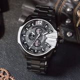 Diesel Mega Chief Chronograph Black Steel Strap Watch For Men - DZ4283