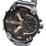 Diesel Big Daddy Black Dial Black Steel Strap Watch For Men - DZ7312