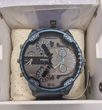 Diesel Daddy 2.0 Chronograph Quartz Grey Dial Blue Steel Strap Watch For Men - DZ7414