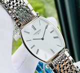 Longines La Grande Classique de Longines Tonneau White Dial Silver Steel Strap Watch for Women - L4.205.4.11.6