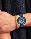 Swarovski Octea Lux Blue Dial Blue Leather Strap Watch for Women - 5414413