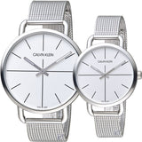 Calvin Klein Even Quartz White Dial Silver Steel Strap Watch for Women - K7B21126