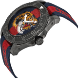 Gucci Dive Tiger Blue and Red Dial Blue Red Blue Nylon Strap Watch For Men - YA136215