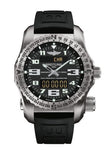 Breitling Emergency Black Dial Black Rubber Strap Watch for Men - E76325221B1S1