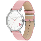 Coach Perry Silver Dial Pink Leather Strap Watch for Women - 14503516