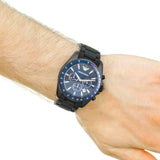 Emporio Armani Sigma Chronograph Blue Dial Black Silicone Strap Watch For Men - AR6121