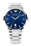 Emporio Armani Giovanni Quartz Blue Dial Silver Steel Strap Watch For Men - AR11227