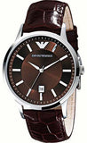 Emporio Armani Renato Classic Brown Dial Brown Leather Strap Watch For Men - AR2413