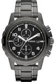 Fossil Dean Chronograph Black Dial Black Steel Strap Watch for Men - FS4721