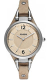 Fossil Georgia Bone Grey Dial Beige Leather Strap Watch for Women - ES2830