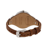 Fossil Georgia White Dial Brown Leather Strap Watch for Women - ES3060