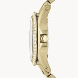 Fossil Riley Gold Dial Gold Steel Strap Watch for Women - ES3203