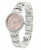 Fossil Virginia Pink Dial Silver Steel Strap Watch for Women - ES3504