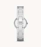 Fossil Virginia Pink Dial Silver Steel Strap Watch for Women - ES3504