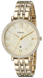 Fossil Jacqueline Gold Dial Gold Steel Strap Watch for Women - ES3547