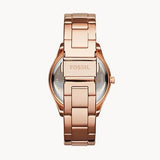 Fossil Stella Rose Gold Dial Rose Gold Steel Strap Watch for Women - ES3590