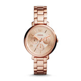 Fossil Jacqueline Rose Gold Dial Rose Gold Steel Strap Watch for Women - ES3665