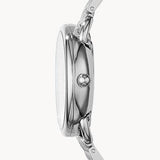 Fossil Tailor Silver Dial Silver Steel Strap Watch for Women - ES3712