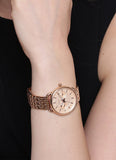 Fossil Tailor Rose Gold Dial Rose Gold Stainless Steel Strap Watch for Women - ES3713