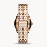 Fossil Tailor Rose Gold Dial Rose Gold Stainless Steel Strap Watch for Women - ES3713