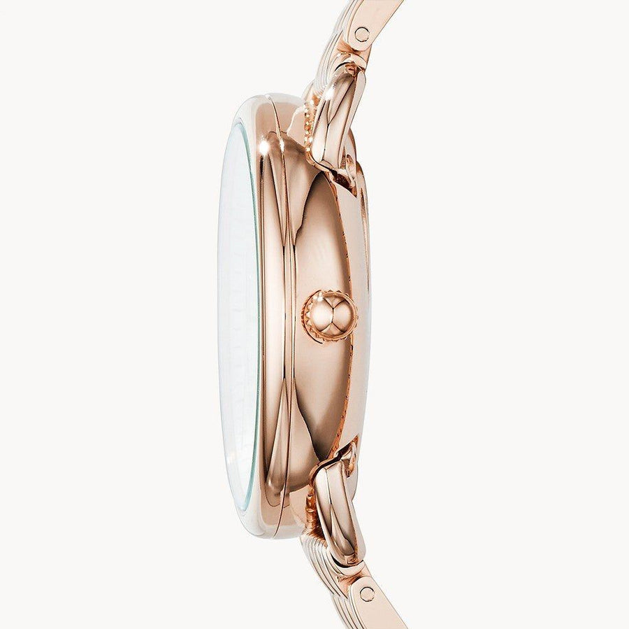Fossil Tailor Rose Gold Dial Rose Gold Stainless Steel Strap Watch for Women - ES3713