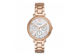 Fossil Jacqueline Multi Function Mother of Pearl Dial Rose Gold Steel Strap Watch for Women - ES3757