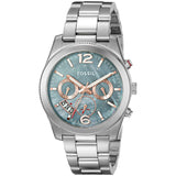 Fossil Perfect Boyfriend Mother of Pearl Blue Dial Silver Steel Strap Watch for Women - ES3880